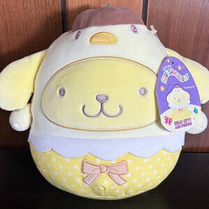 NWT Sanrio Pompompurin Plush Squishmallows Easter Chick Hat Stuffed Animal 10"